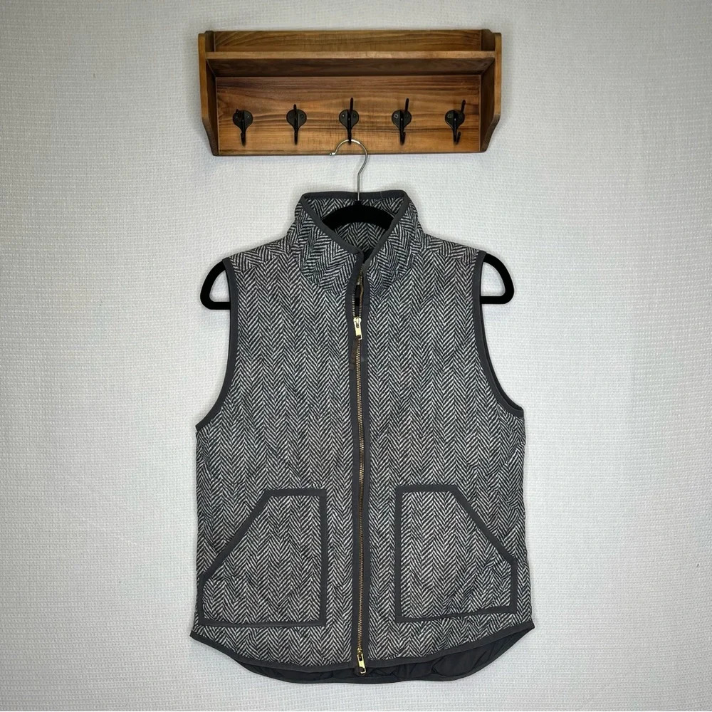 J.Crew | Woman’s Small Grey Vest Coat‎ Jacket Gray Puffer